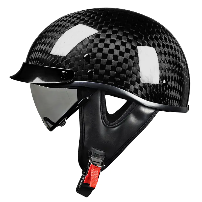 805 Carbon Fiber Half Face motorsykkelhjelm Retro motocrosshjelm for turer og racing