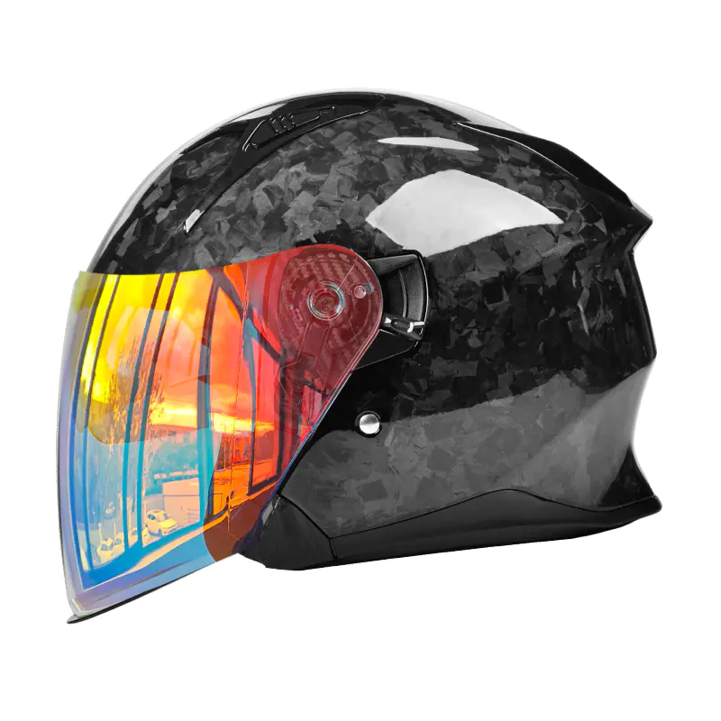 OF811 Carbon Fiber Open Face motorsykkelhjelm DOT-sertifisert doble visirhjelm