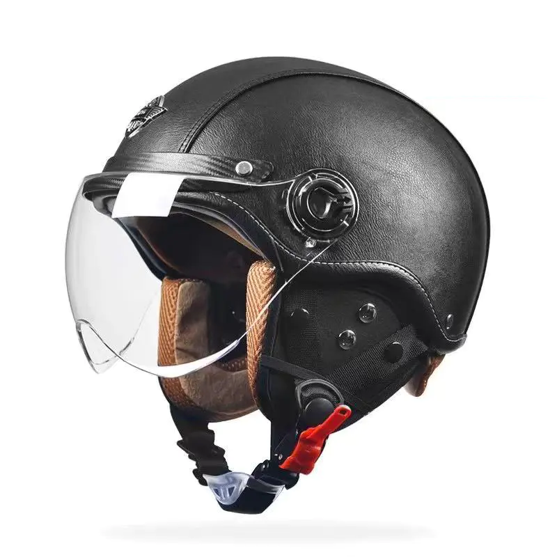 FG02 Sikkerhetssertifisert Retro Half Face motorsykkelhjelm ABS motocrosshjelm