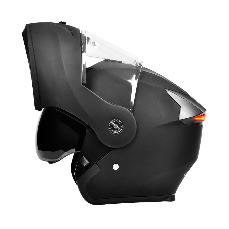 107 LED sikkerhetsbaklykt motorsykkelhjelm doble visirer Flip Up-hjelm